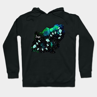 Scorpio Constellation in Turquoise - Star Signs and Birth Stones Hoodie